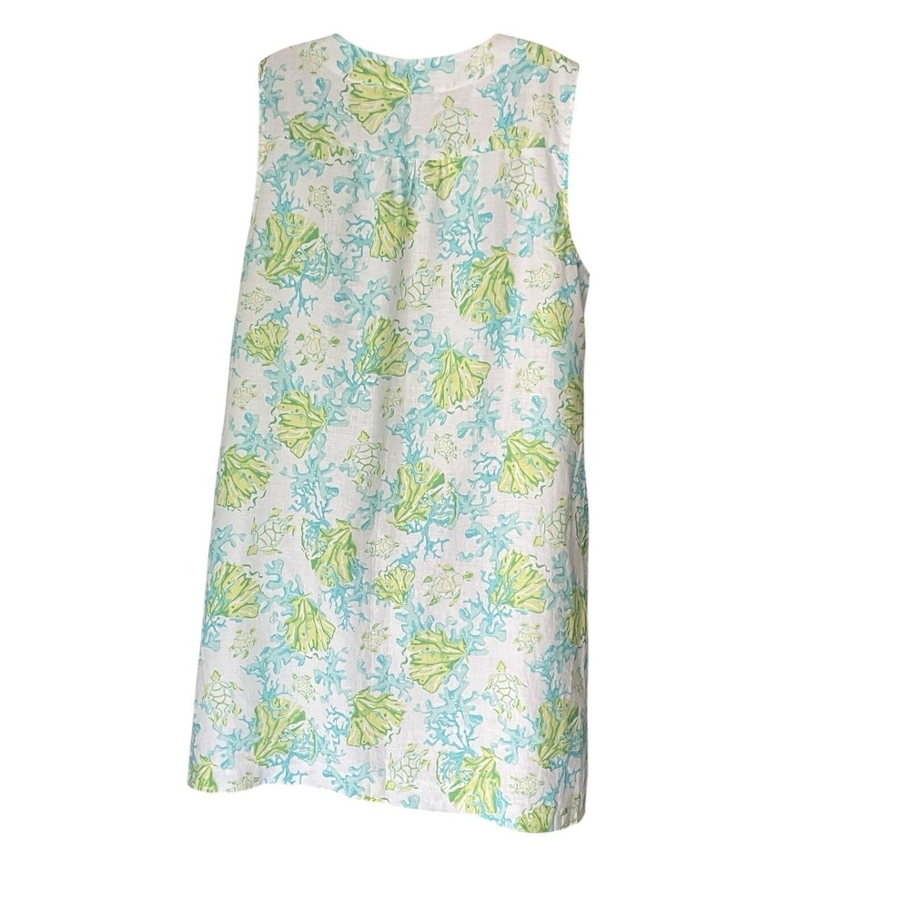 J. Jill Love Linen Coastal Shift Dress Large Sea Turtle Print - Picture 6 of 8